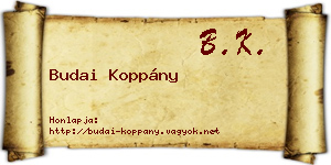Budai Koppány névjegykártya