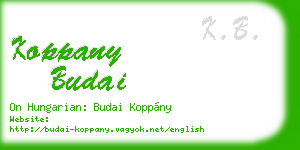 koppany budai business card